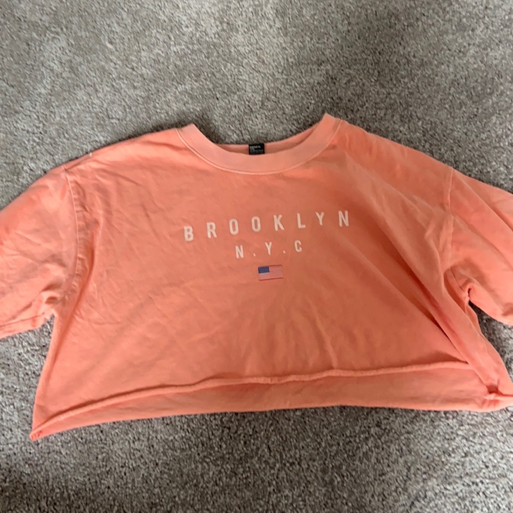 This is a cropped shirt from forever 21